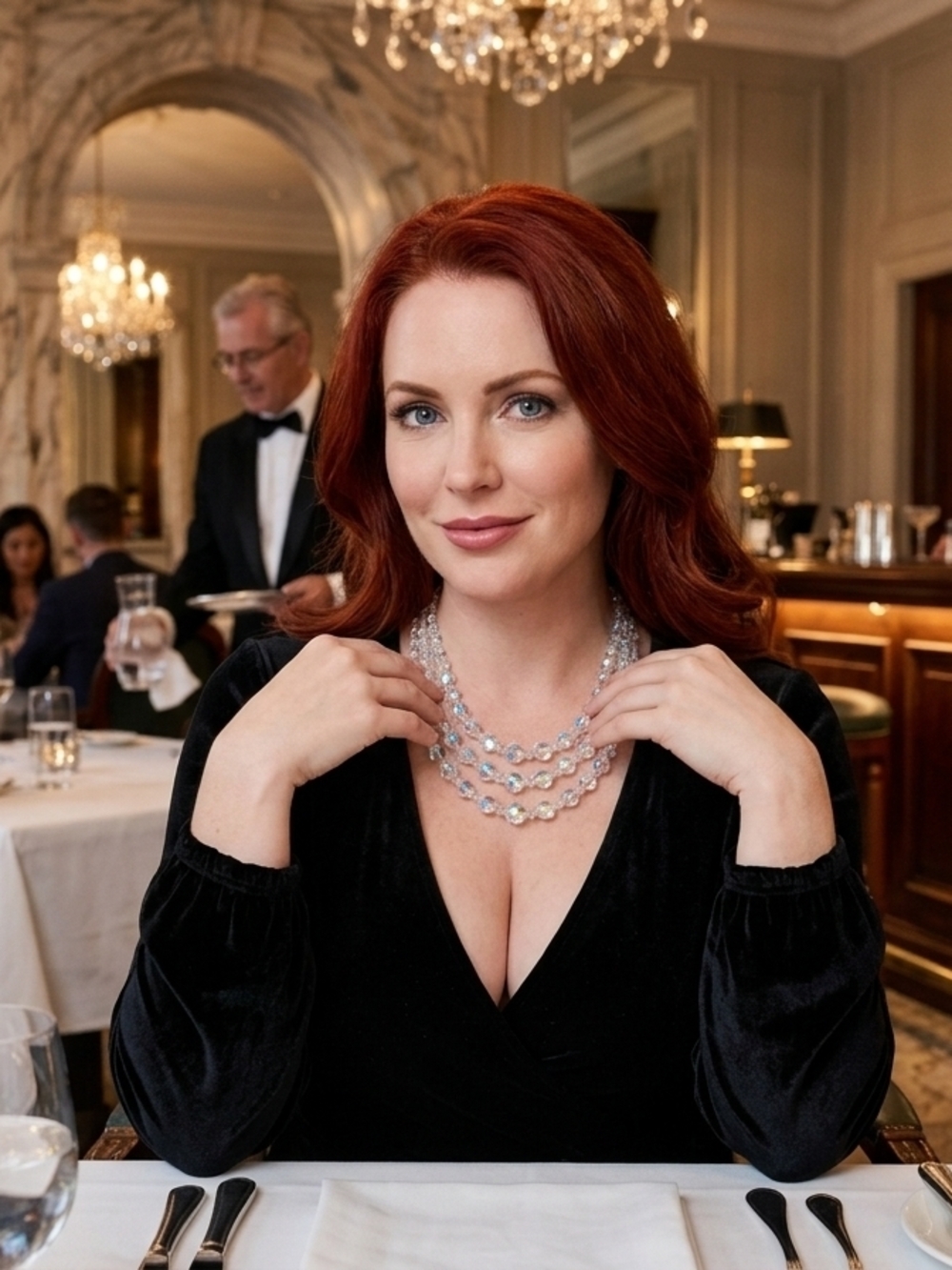 Stunning vintage multi-strand Aurora Borealis (AB) crystal necklace from the 50s - Picture 2 of 6